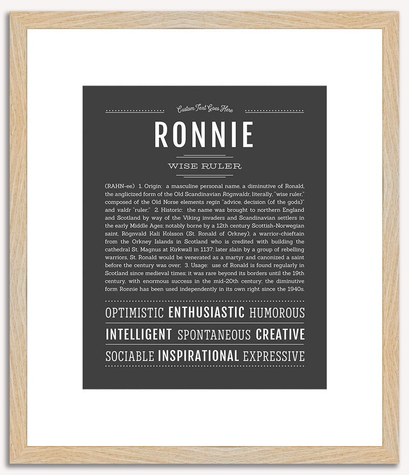 Ronnie (male) | Name Art Print