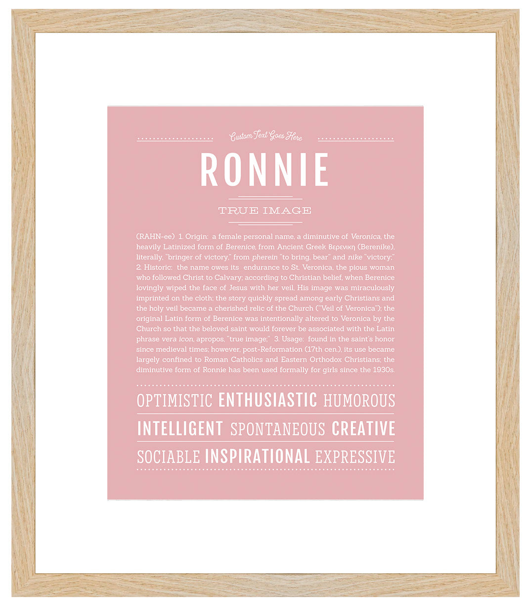 Ronnie (female) | Name Art Print