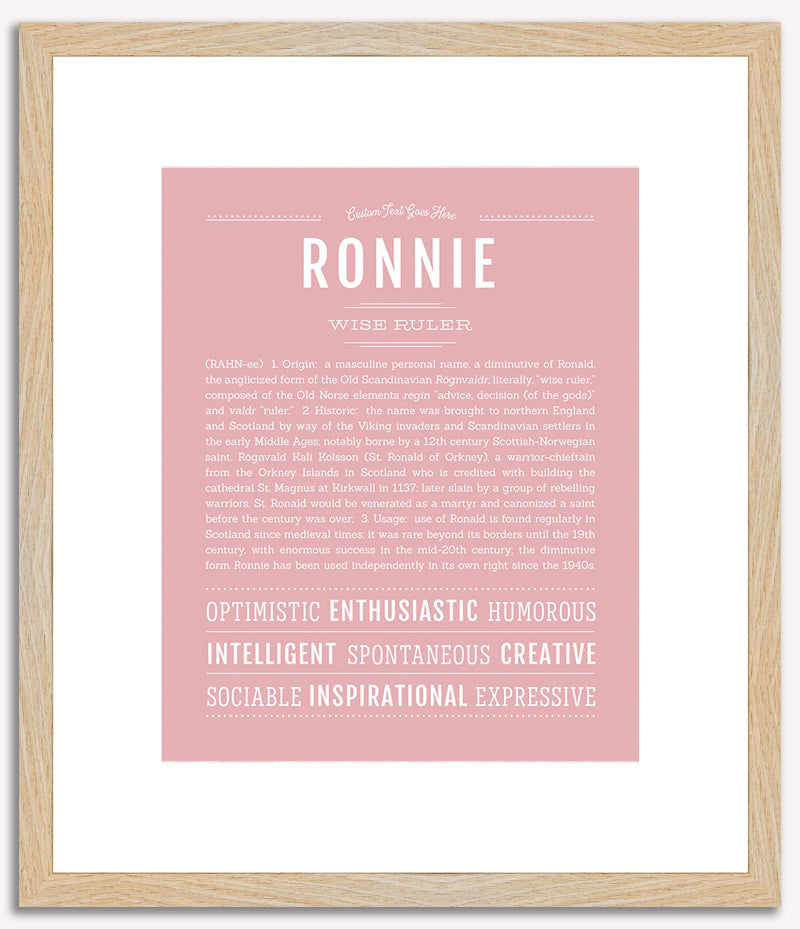 Ronnie (male) | Name Art Print