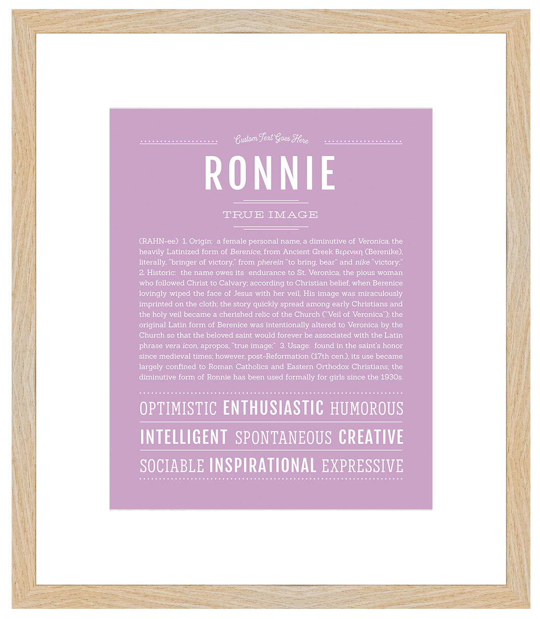 Ronnie (female) | Name Art Print