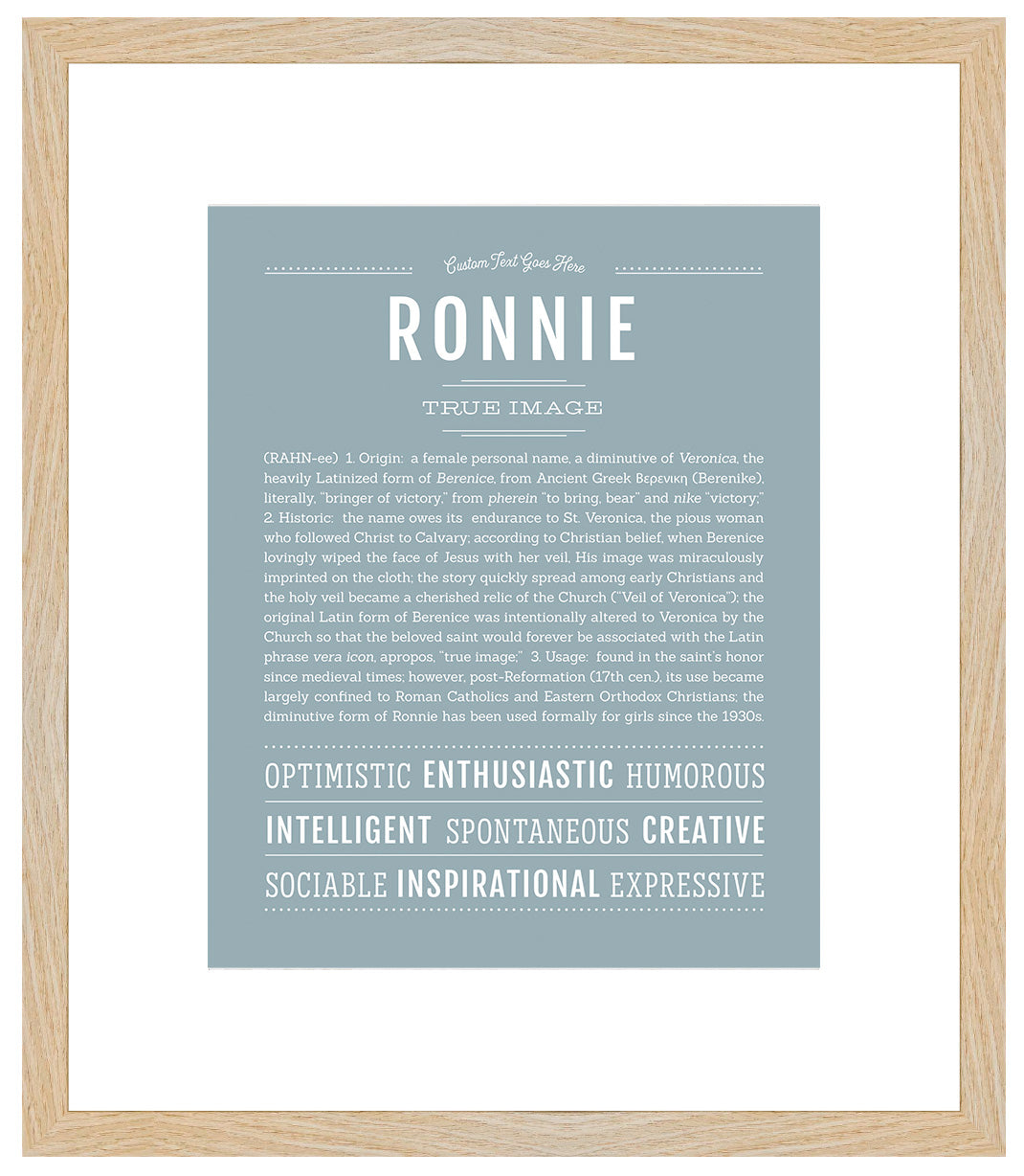 Ronnie (female) | Name Art Print