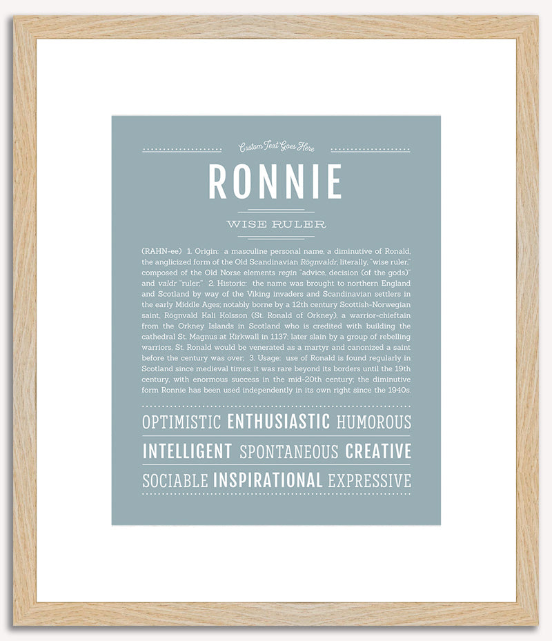 Ronnie (male) | Name Art Print