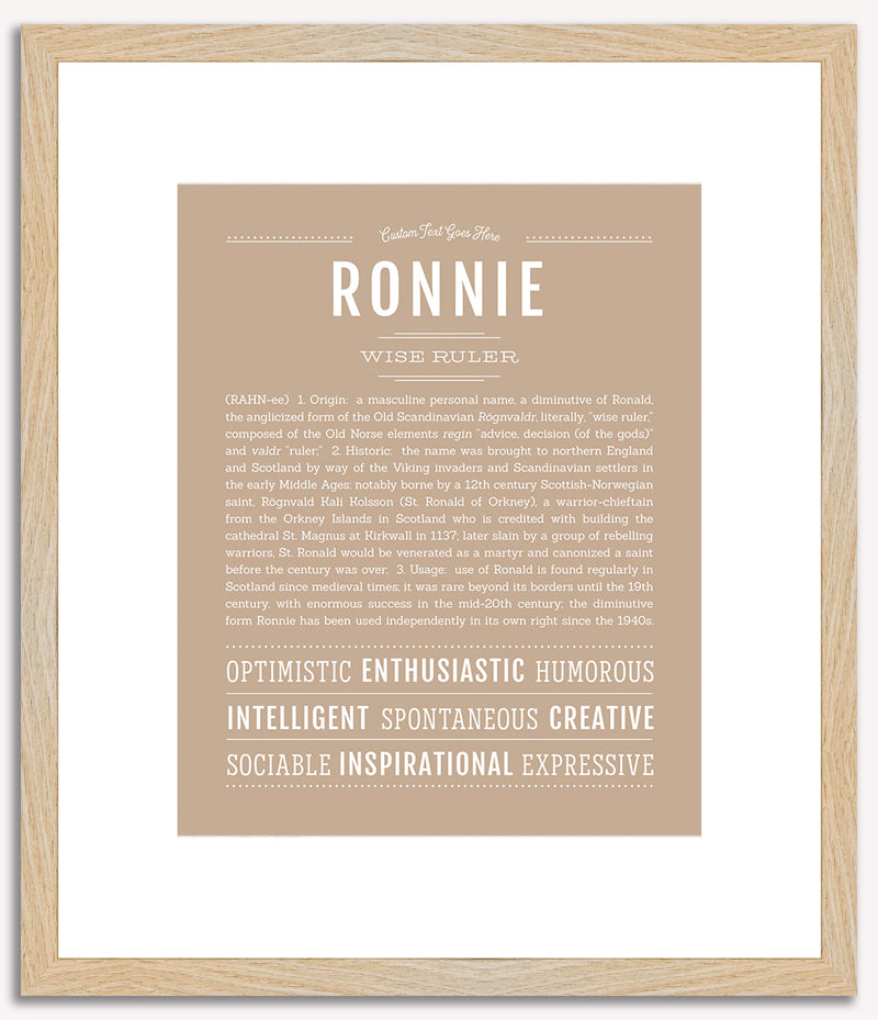 Ronnie (male) | Name Art Print