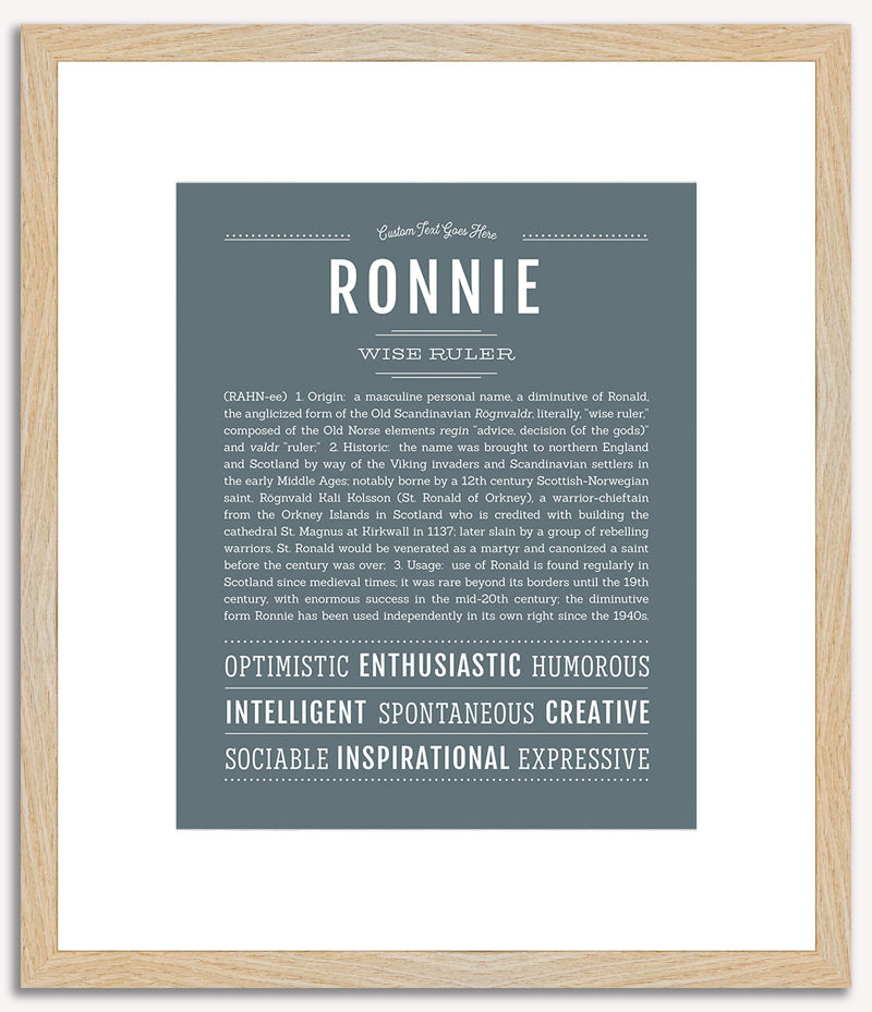 Ronnie (female) | Name Art Print