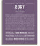 Rory Personalized Name Meaning Art Prints – Name Stories