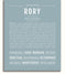 Rory Personalized Name Meaning Art Prints – Name Stories