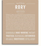 Rory Personalized Name Meaning Art Prints – Name Stories