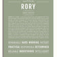 Rory Personalized Name Meaning Art Prints – Name Stories