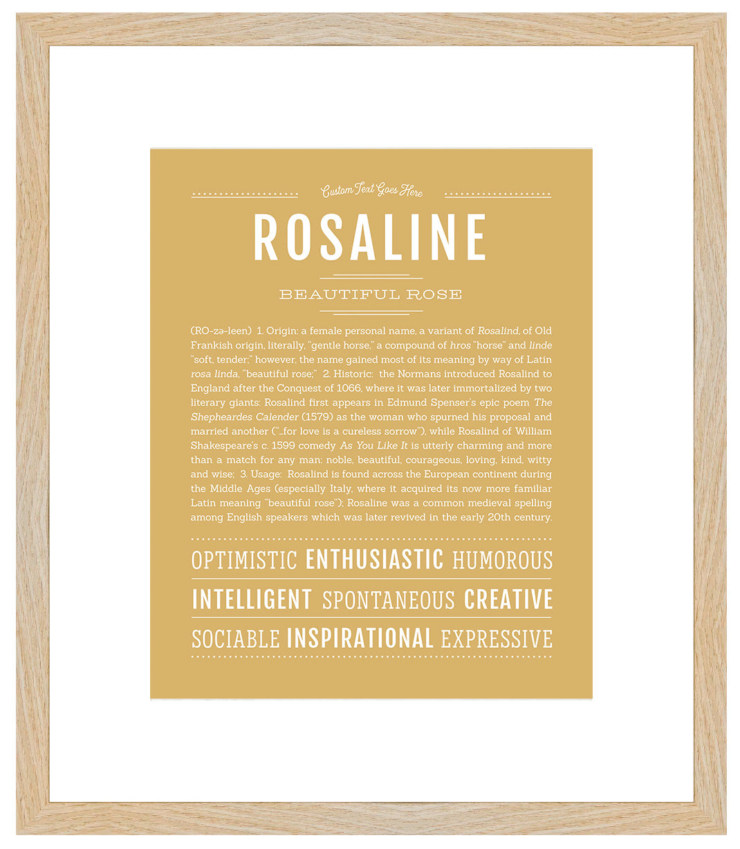 Rosaline | Name Art Print