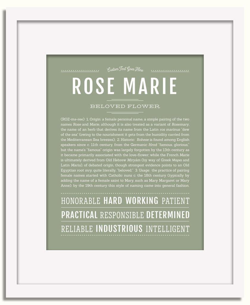 Frame Options | Sage | White Frame, Matted