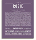 Rosie Personalized Name Meaning Art Prints – Name Stories