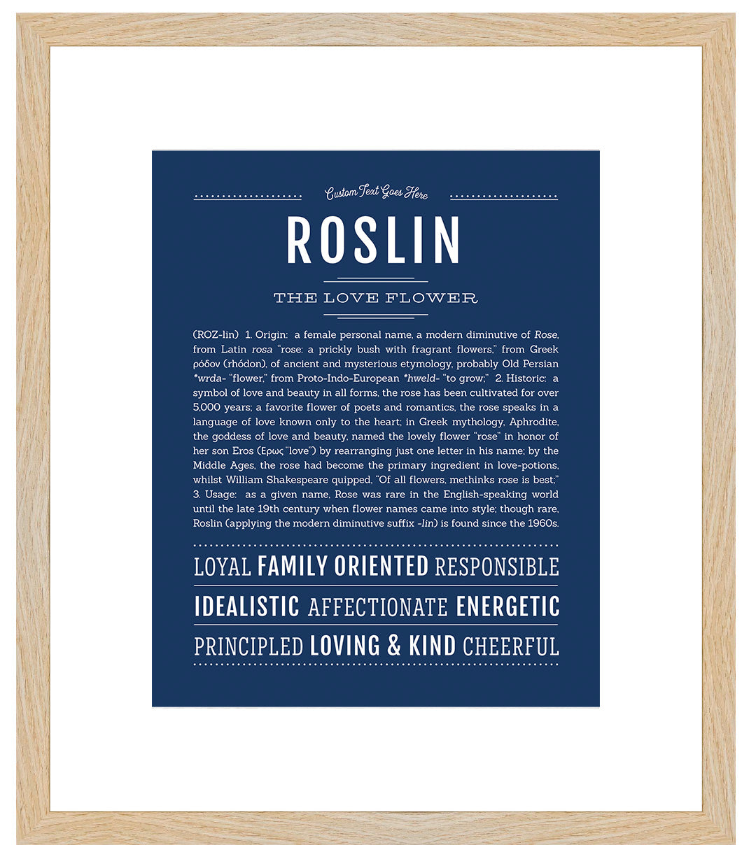 Roslin | Name Art Print