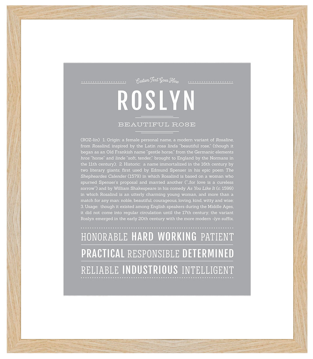 Roslyn | Name Art Print