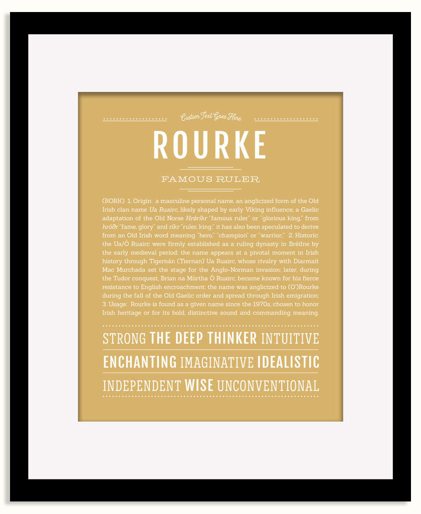 Frame Options | Matte Gold | Black Frame, Matted