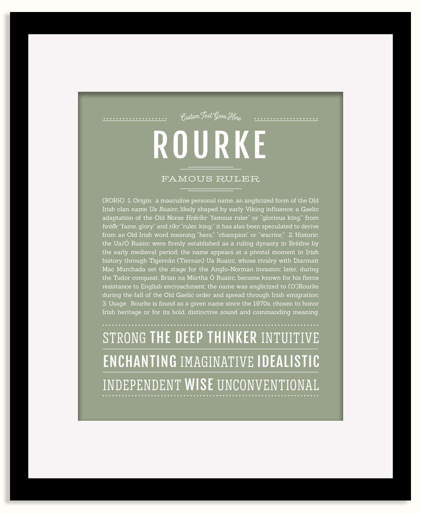 Frame Options | Sage | Black Frame, Matted