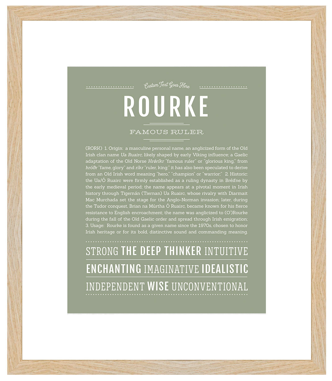 Frame Options | Sage | Maple Frame, Matted