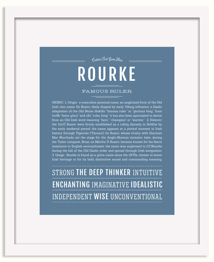 Frame Options | Steele Blue | White Frame, Matted