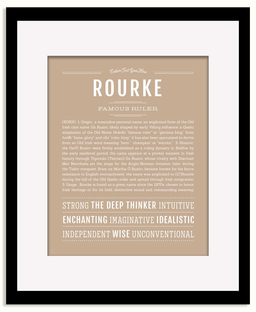 Frame Options | Tan | Black Frame, Matted