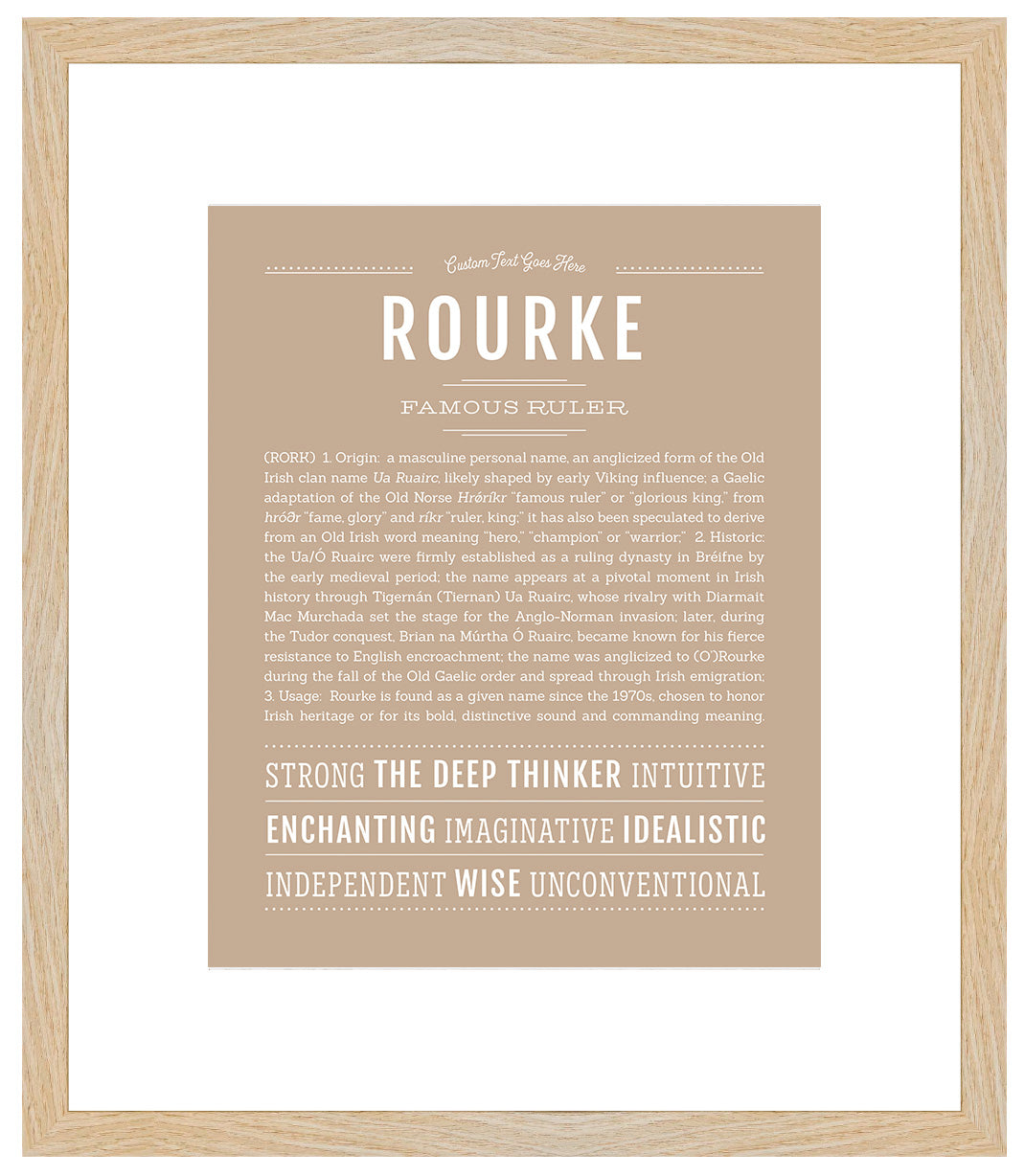 Frame Options | Tan | Maple Frame, Matted