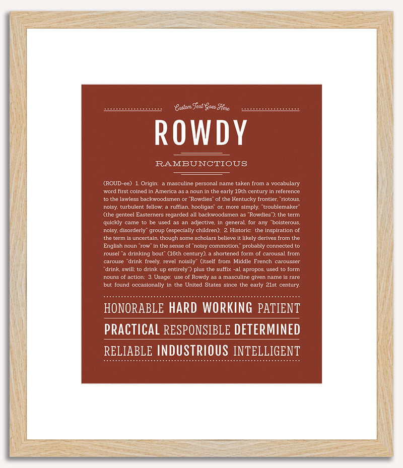 Rowdy | Name Art Print