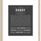 Rowdy | Name Art Print