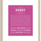 Rowdy | Name Art Print