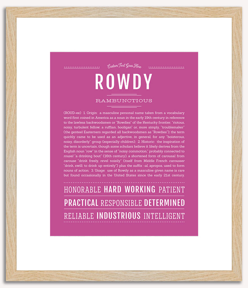 Rowdy | Name Art Print