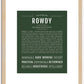 Rowdy | Name Art Print