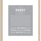 Rowdy | Name Art Print