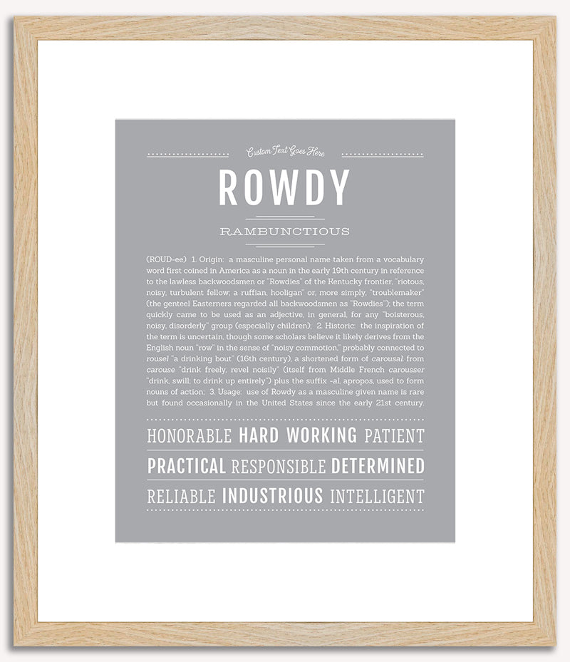 Rowdy | Name Art Print