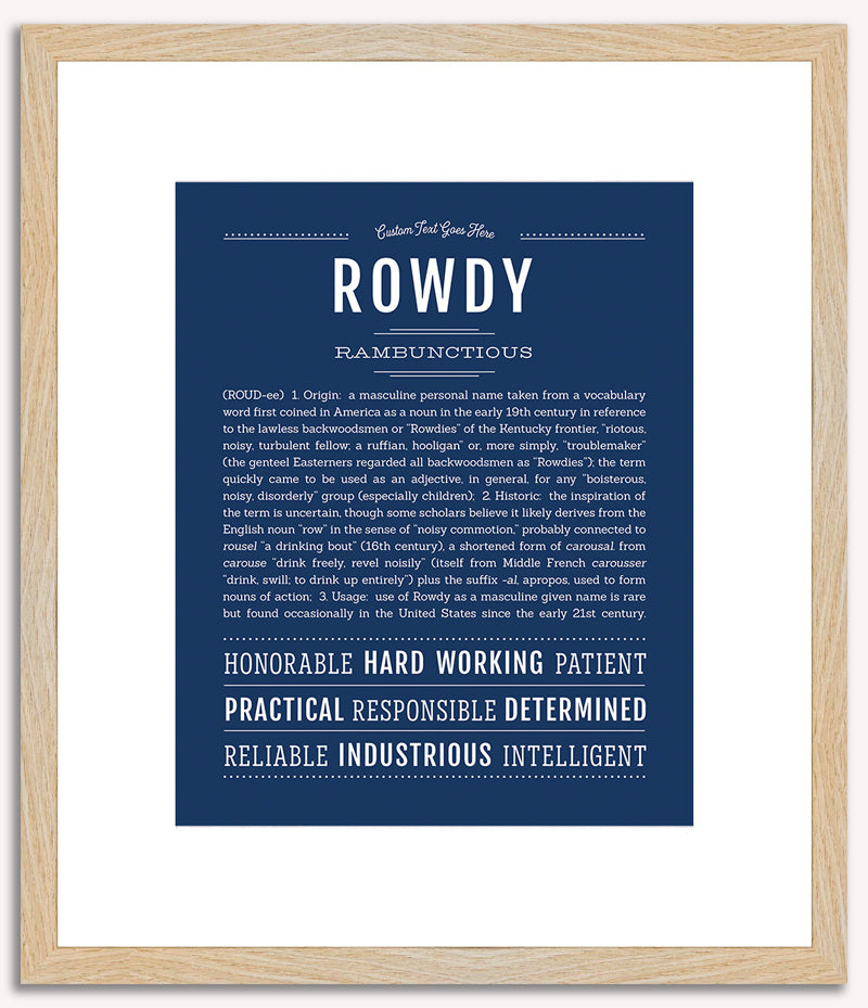 Rowdy | Name Art Print