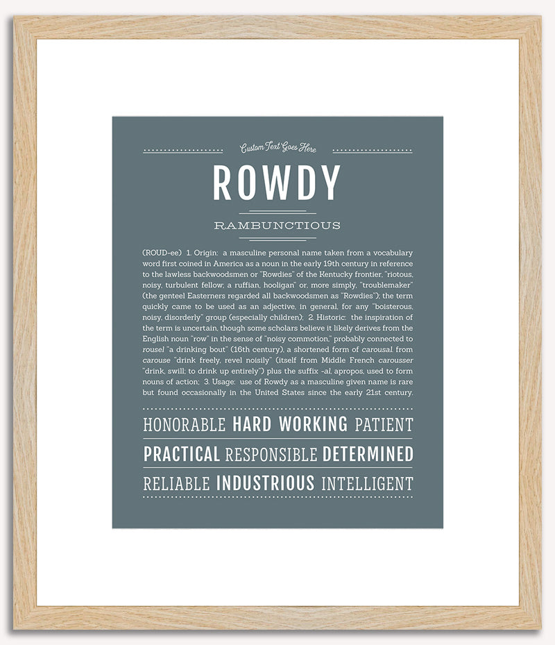 Rowdy | Name Art Print