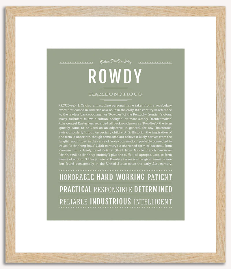 Rowdy | Name Art Print