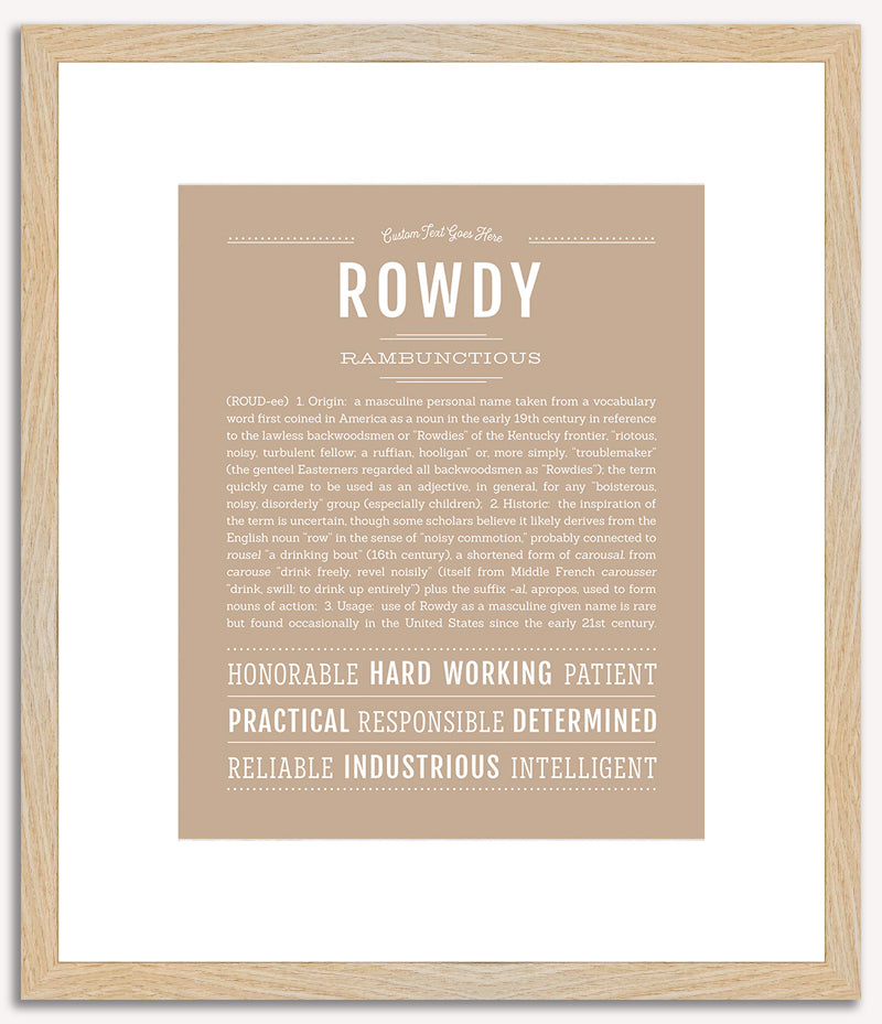 Rowdy | Name Art Print