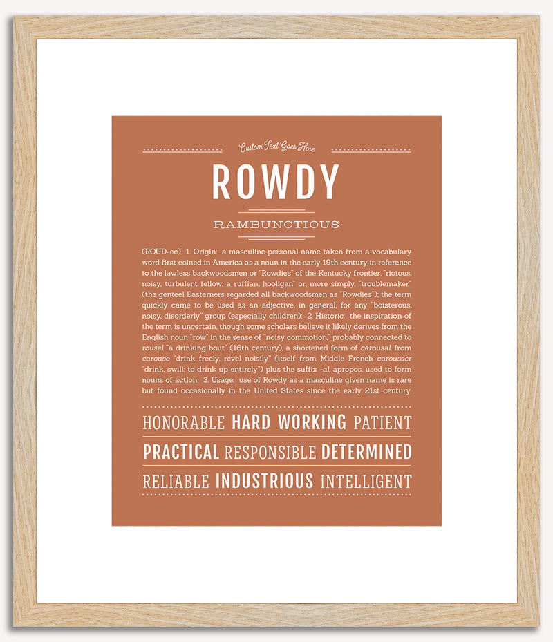 Rowdy | Name Art Print