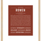 Rowen (female) | Name Art Print