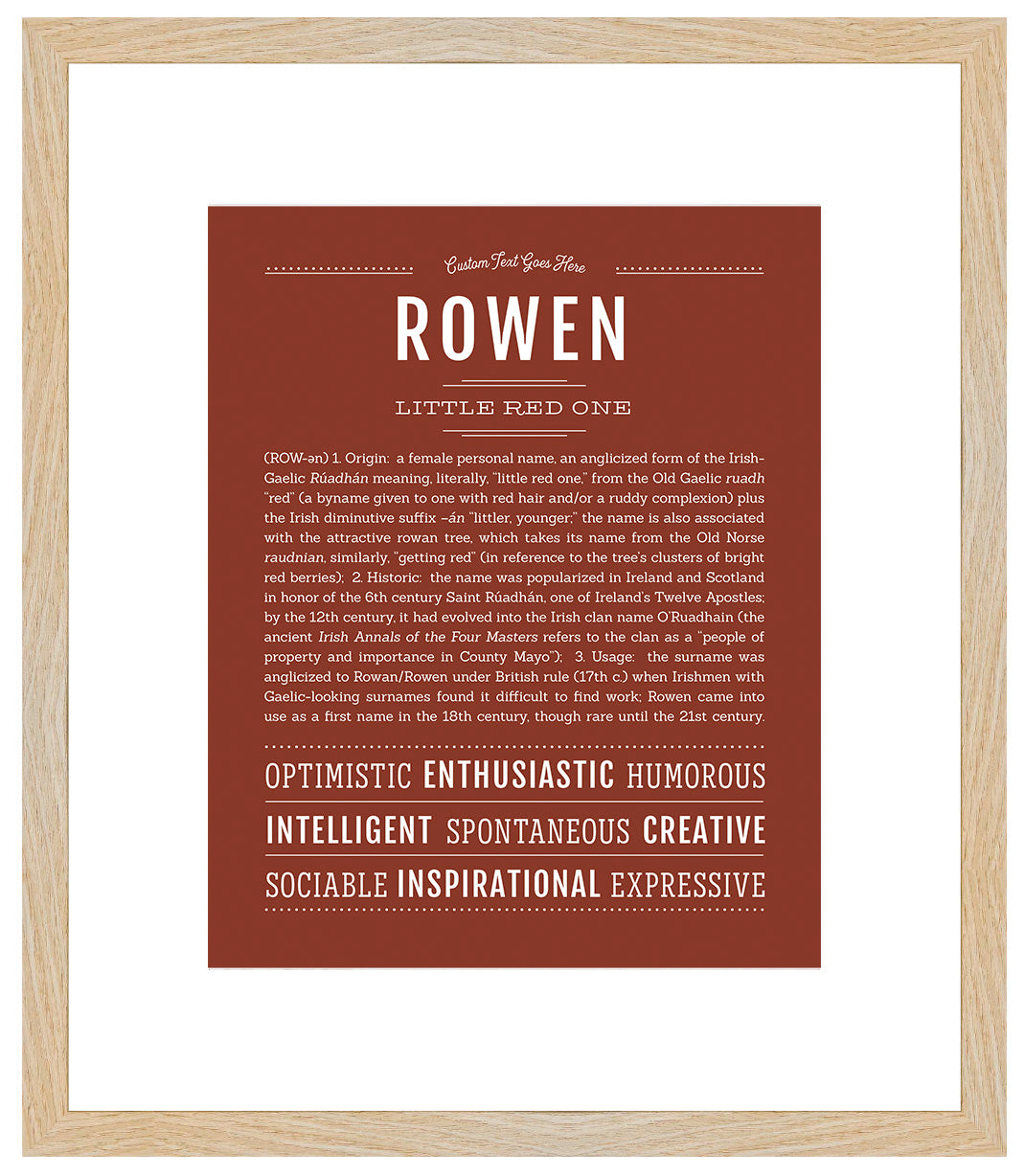 Rowen (male) | Name Art Print