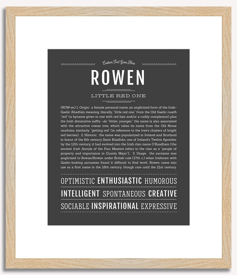 Rowen (male) | Name Art Print