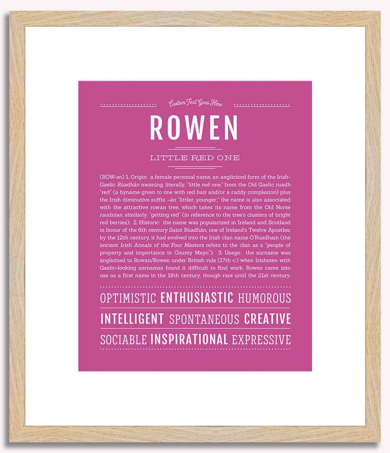 Rowen (female) | Name Art Print