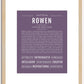 Rowen (female) | Name Art Print