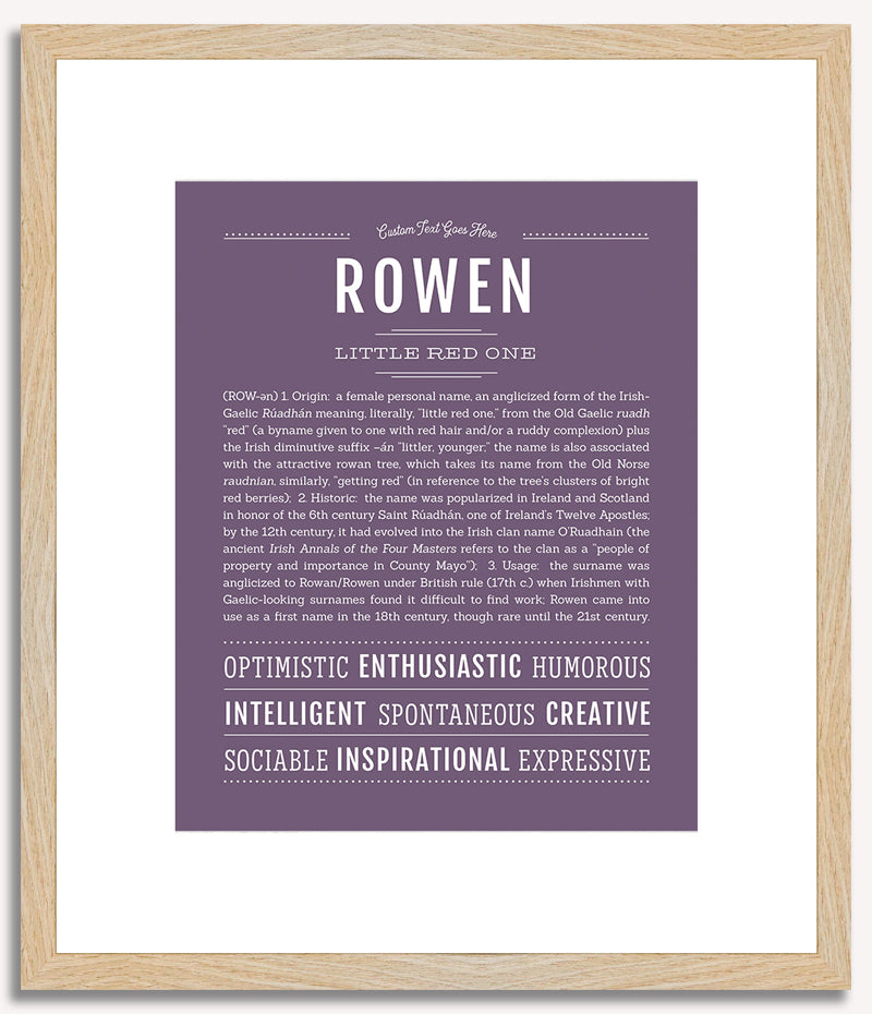 Rowen (female) | Name Art Print