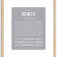 Rowen (male) | Name Art Print