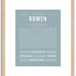 Rowen (male) | Name Art Print