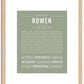 Rowen (male) | Name Art Print