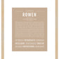 Rowen (female) | Name Art Print