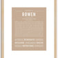 Rowen (male) | Name Art Print