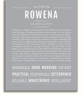 Rowena | Name Art Print – Name Stories