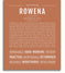 Rowena Personalized Name Meaning Art Prints – Name Stories