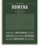 Rowena Personalized Name Meaning Art Prints – Name Stories