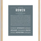 Rowen (female) | Name Art Print